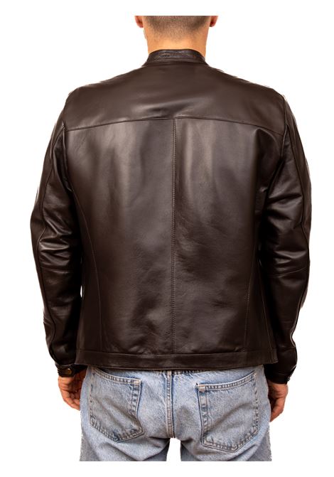 Brown leather jacket PK BY PASKAL | 771NAPPA-MORO